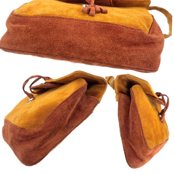 Prada Authentic Vintage 90’s Rare Two Tone Brown Shoulder Bag Suede NWT - Picture 15 of 16